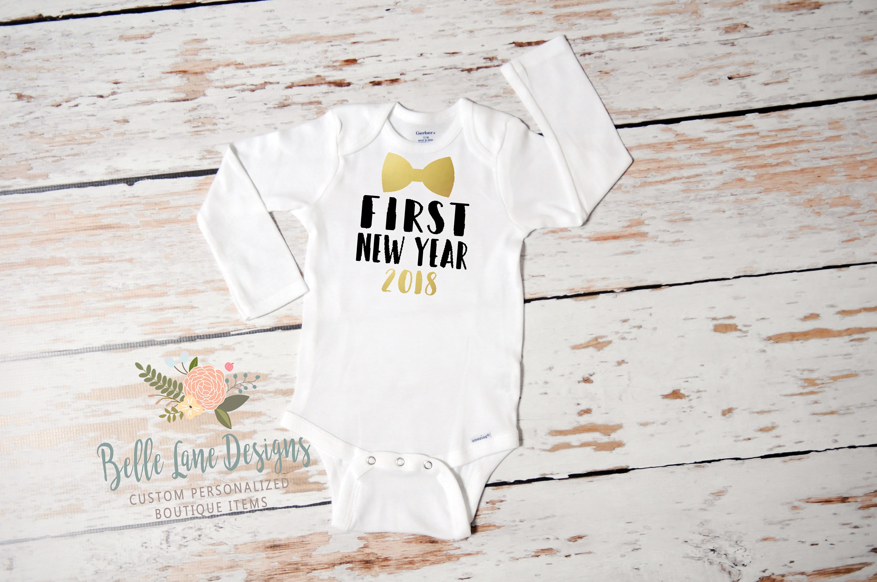 Baby Boy First New Year Onesie First New Year Baby Boy New Etsy