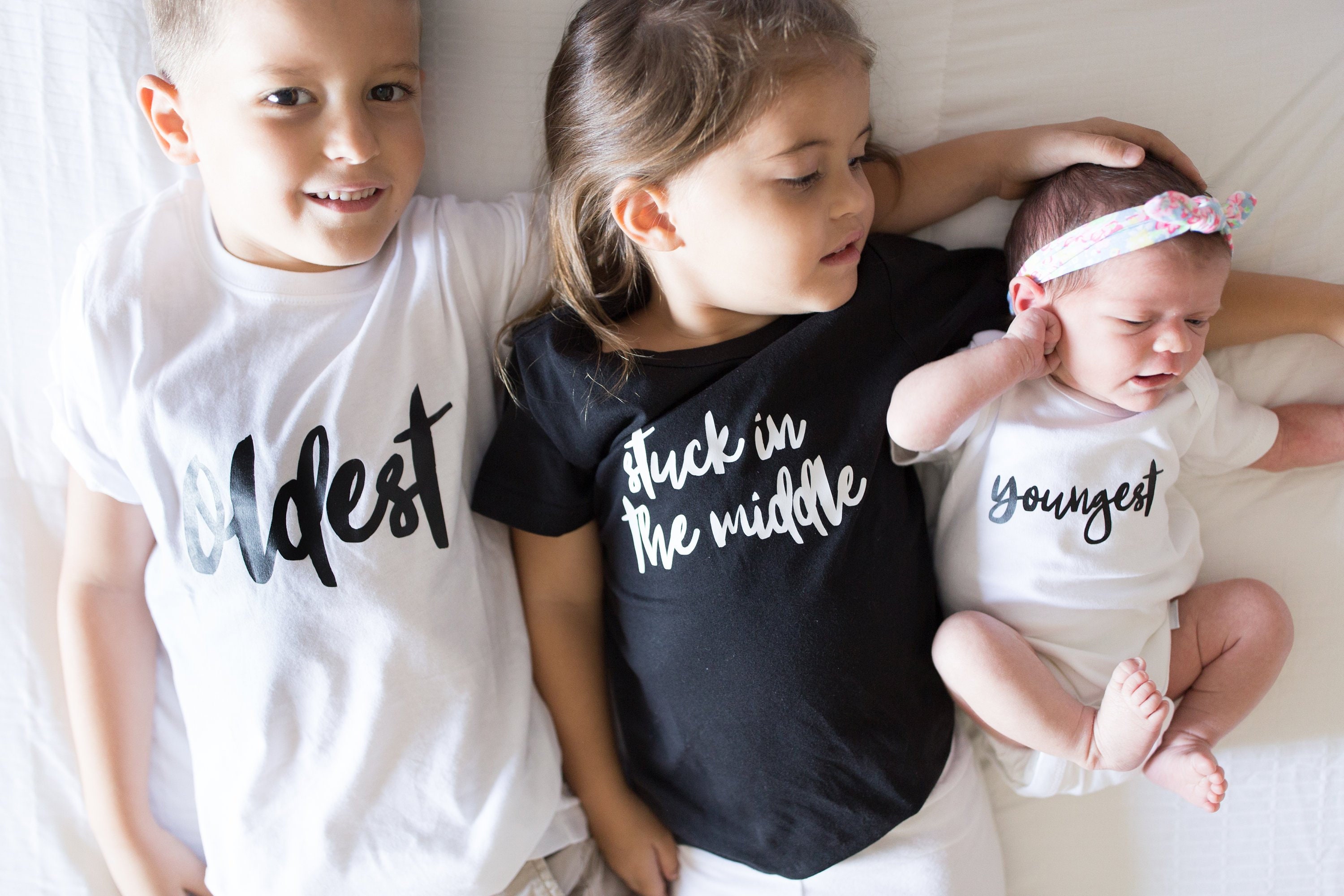 Big Middle Little Oldest Middle Youngest Sibling Shirts Set | Etsy