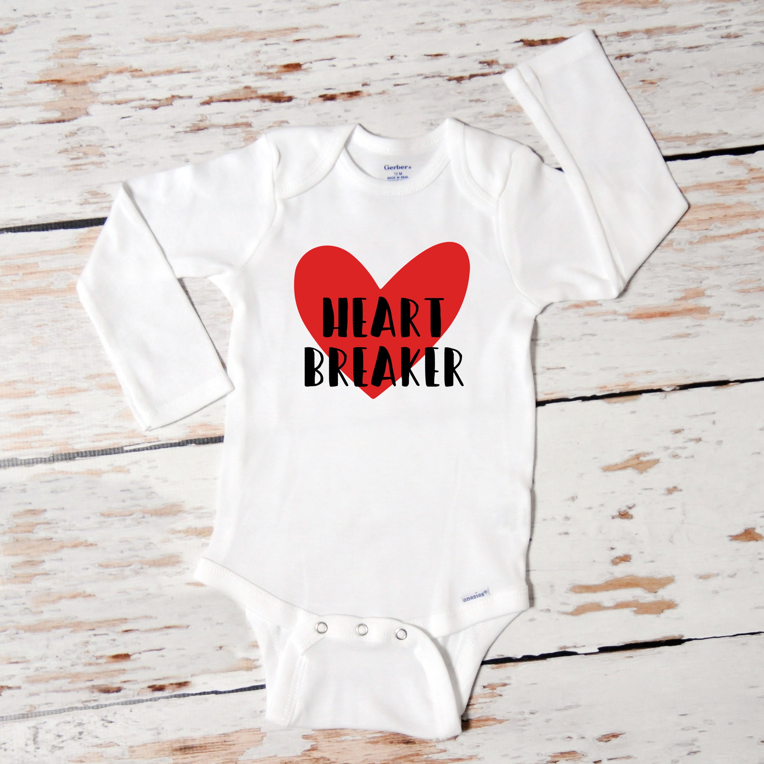 Valentines Onesie Boy Heart Breaker Valentine Shirt Baby Etsy