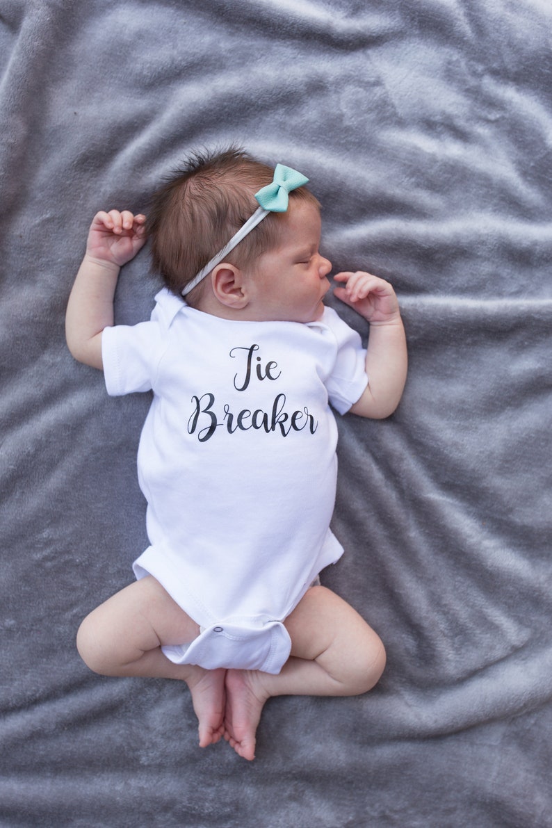 Tie Breaker Onesie 3rd Baby Announcement 3rd Pregnancy Shirts Etsy