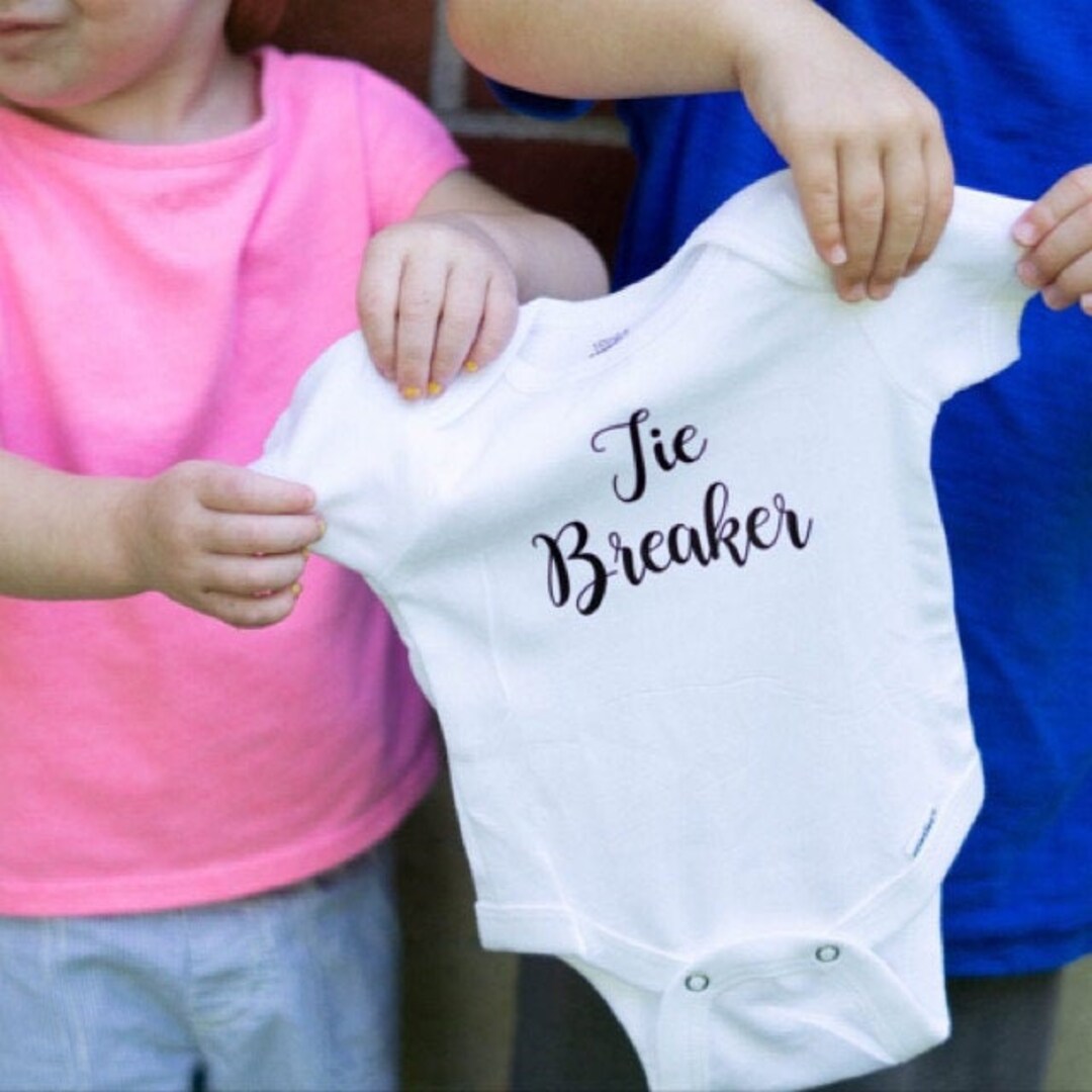 Tie Breaker Onesie 3rd Baby Announcement 3rd Pregnancy Shirts Etsy