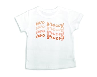 Two Groovy Second Birthday Onesie or Tshirt, Girl's Two Bday Shirt, Groovy Babe Outfit, 2nd Birthday Party, Daisy Retro Hippie Mauve 673