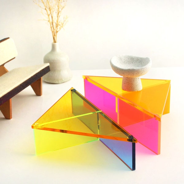 1:12 scale Prism Table 2-Piece Set - Modern Dollhouse Furniture kit