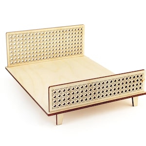 1:12 scale Cane Bed - Modern Dollhouse Furniture kit