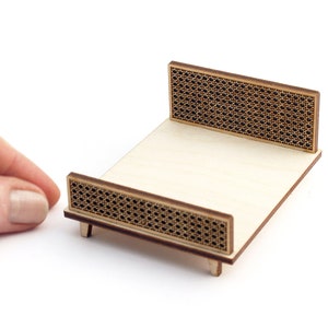 1:24 scale Cane Bed - Modern Dollhouse Furniture kit