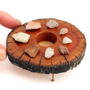 1:12 scale Juniper Table w/ Rock Collection Feature Modern Miniature furniture image 1