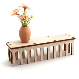 1:12 scale Desert Modern Bench - Miniature Modern Furniture Kit