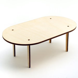 1:12 scale Cane Dining Table - Modern Dollhouse Furniture kit