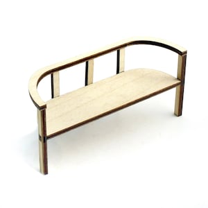 1:24 scale Clubhouse Bench - Miniature Modern Furniture kit