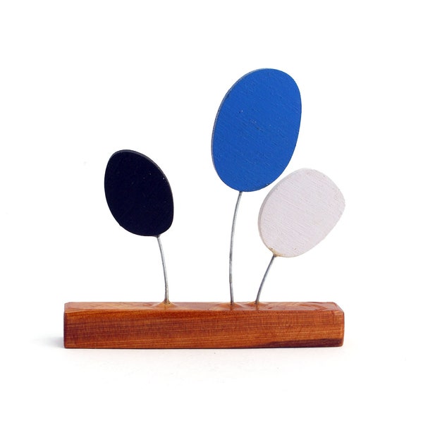 Blue, Black + White Sculpture - Miniature Modernist Stabil