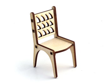 1:12 scale Desert Modern Dining Chair - Modern Dollhouse Furniture kit