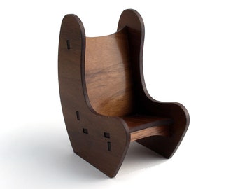 1:12 scale Walnut Arcade Chair - Classic Miniature Modern Furniture - *Assembled