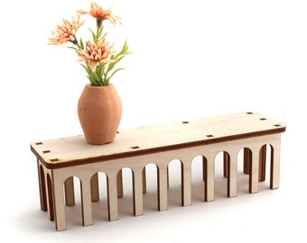 1:12 scale Desert Modern Bench - Miniature Modern Furniture Kit