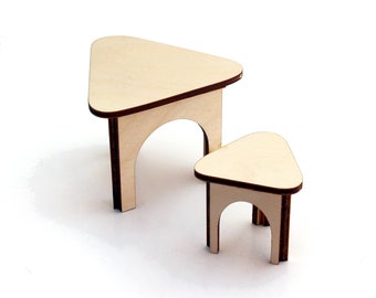 Desert Modern Side Table Set - 2-Piece Set - Modern Miniature Furniture kit