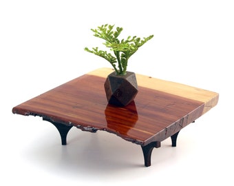 Large Live Edge Red Cedar Coffee Table w/ MCM Legs - Modern Luxury Miniature furniture