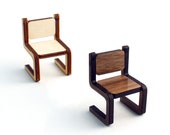 Marcel Chair - 1 24 scale Miniature Modern Furniture in Plywood and Walnut