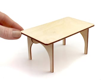 1:12 scale Desert Modern Dining Table - Modern Dollhouse Furniture kit