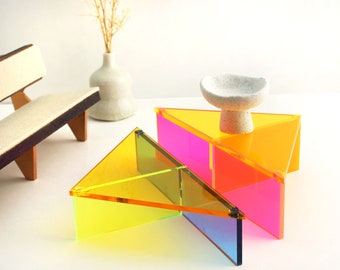 1:12 scale Prism Table 2-Piece Set - Modern Dollhouse Furniture kit