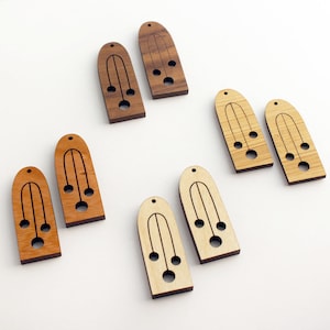 Pair of Three Bells Beads - Walnut, Cherry, Maple and Bamboo