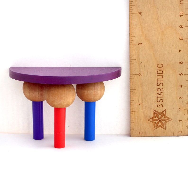 Funky Halfround Purple Entryway Table Modern Miniature Etsy