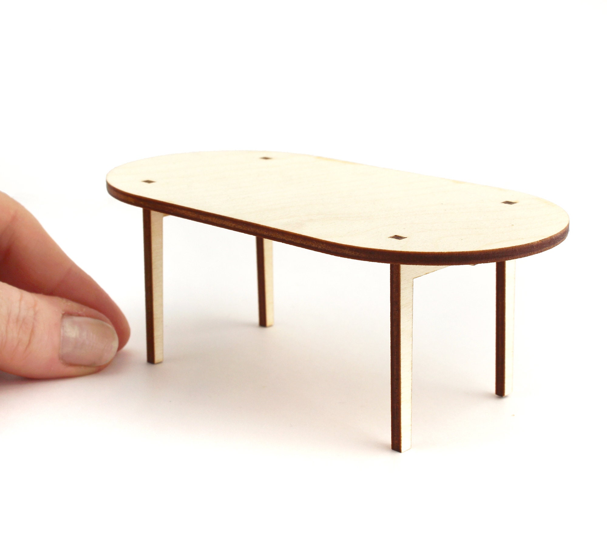1:16 Scale Cane Dining Table - Modern Dollhouse Furniture Kit - Etsy