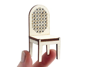 1:16 scale Cane Dining Chair - Modern Dollhouse Furniture kit