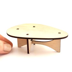 1:12 Scale Tiki Bean Coffee Table - Retro Tropical Dollhouse Furniture