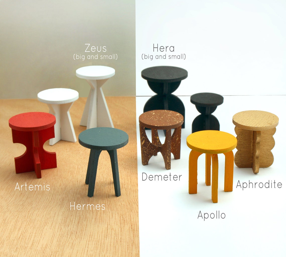 Mini Stool Table APOLLO Stool / Side Table: Updated - Modern Miniature Furniture - Etsy