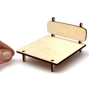 1:24 scale ZEN LOFT Bed - Modern Dollhouse Furniture kit