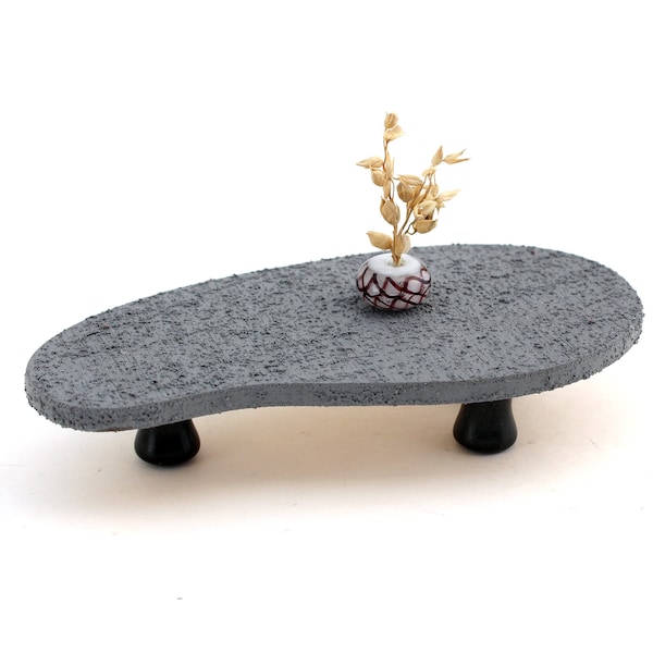 1:24 scale Concrete Bean Coffee Table - Modern Miniature furniture