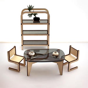 1:16 ZEN LOFT Ess-Set - Modernes Puppenhaus-Möbelset