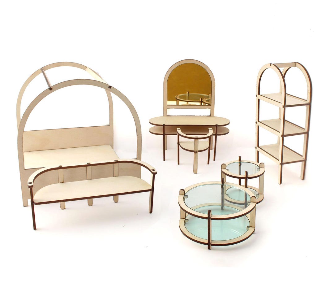 1:12 Scale GETAWAY Furniture - Complete 7-piece Set - Modern Miniature ...