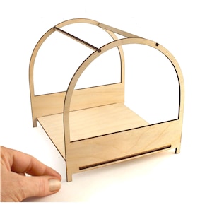 GETAWAY Himmelbett Betthimmel Bett - Moderner Miniatur Möbelbausatz im Maßstab 1:12