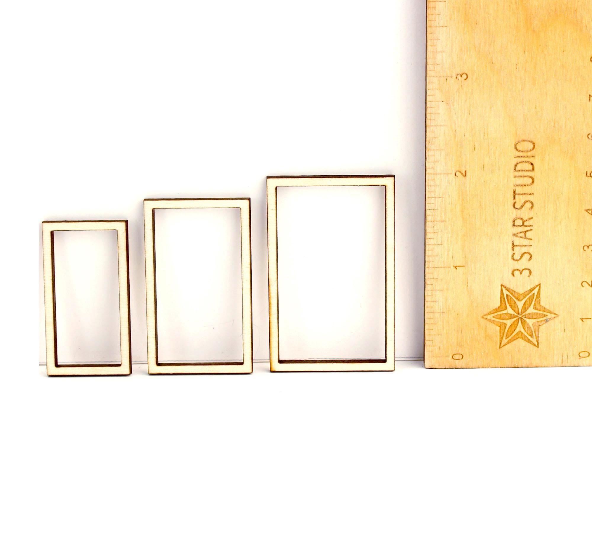 Set of 3 - Small Rectangular Miniature Frames - Etsy
