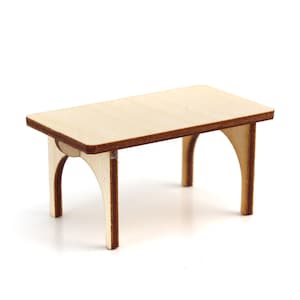 1:24 scale Desert Modern Dining Table - Modern Dollhouse Furniture kit