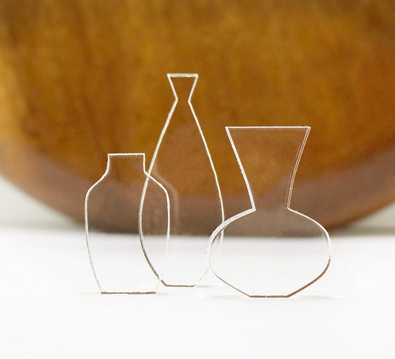 Three Lucite Vases Mid Century Modern Miniature Sculptures Etsy