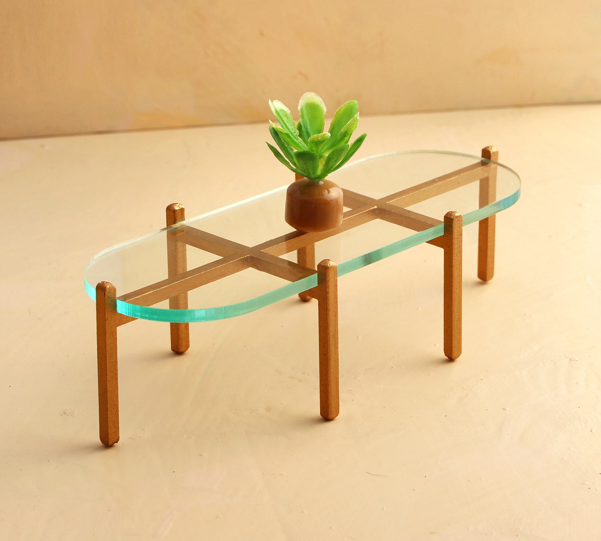 1:12 scale Cloud City Plexiglass Coffee Table - Modern Miniature Furniture kit