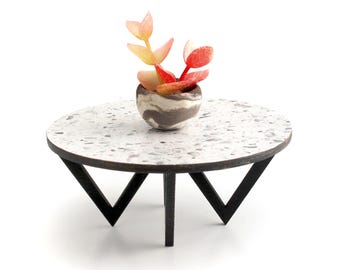1:12 scale - Terrazzo Zig Zag Table - Modern Dollhouse furniture