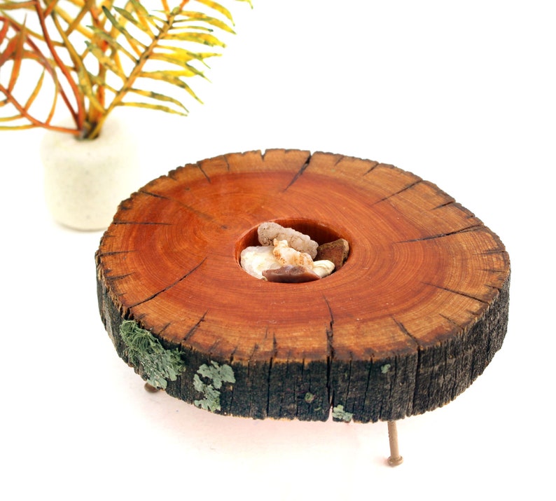 1:12 scale Juniper Table w/ Rock Collection Feature Modern Miniature furniture image 3