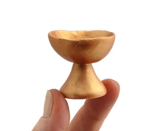 Handmade Bronze Vase / Footed Bowl - Modern Miniature decor