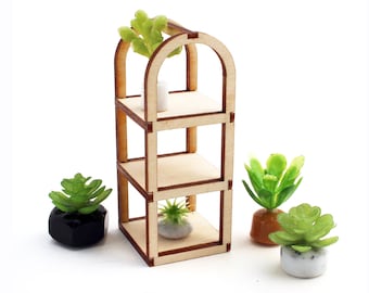 TALL HENRY - Plant Stand / Bookshelf / Whathaveyou : for garden / plants / kitchen / den / library / bedroom - Modern Miniature Shelf