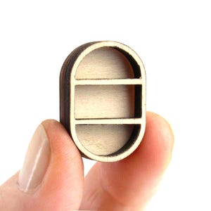 Miniature Pill Oval Shadow Box Shelf: Dollhouse Decor, Curio Display