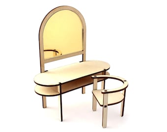 1:12 scale GETAWAY Vanity and Chair - Modern Miniature Furniture Kit