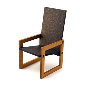1:12 scale Black + Gold Andy Chair - Assembled Miniature Modern Furniture
