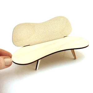 1:12 Scale Cloud City Curvy Couch - Modern Organic Dollhouse Sofa