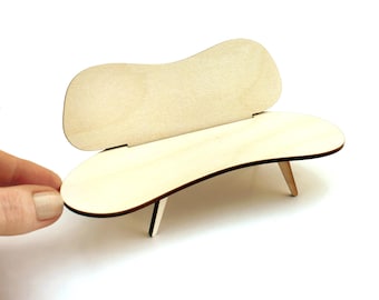 1:12 Scale Cloud City Curvy Couch - Modern Organic Dollhouse Sofa