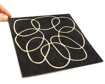 Miniature Rug: 8 Rings in Charcoal - Modern Miniature Dollhouse decor