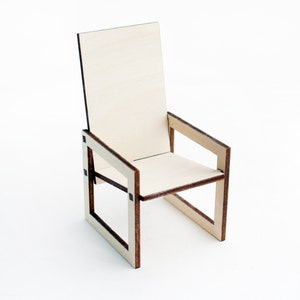 The Andy Chair - 1:12 scale Miniature Modern Furniture kit