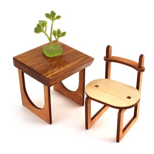 Contemporary Curves Juniper Desk Set - Modern Miniature furniture
