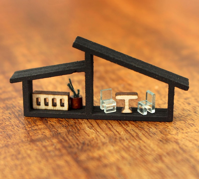 Microsplit Craft Micro Split Roof Dollhouse: Modern Miniature Furniture Included - Etsy
